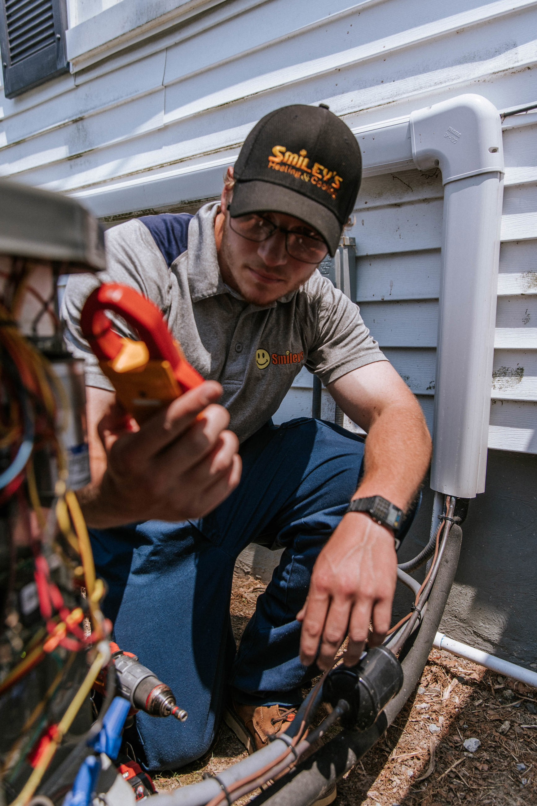 Tech working on unit