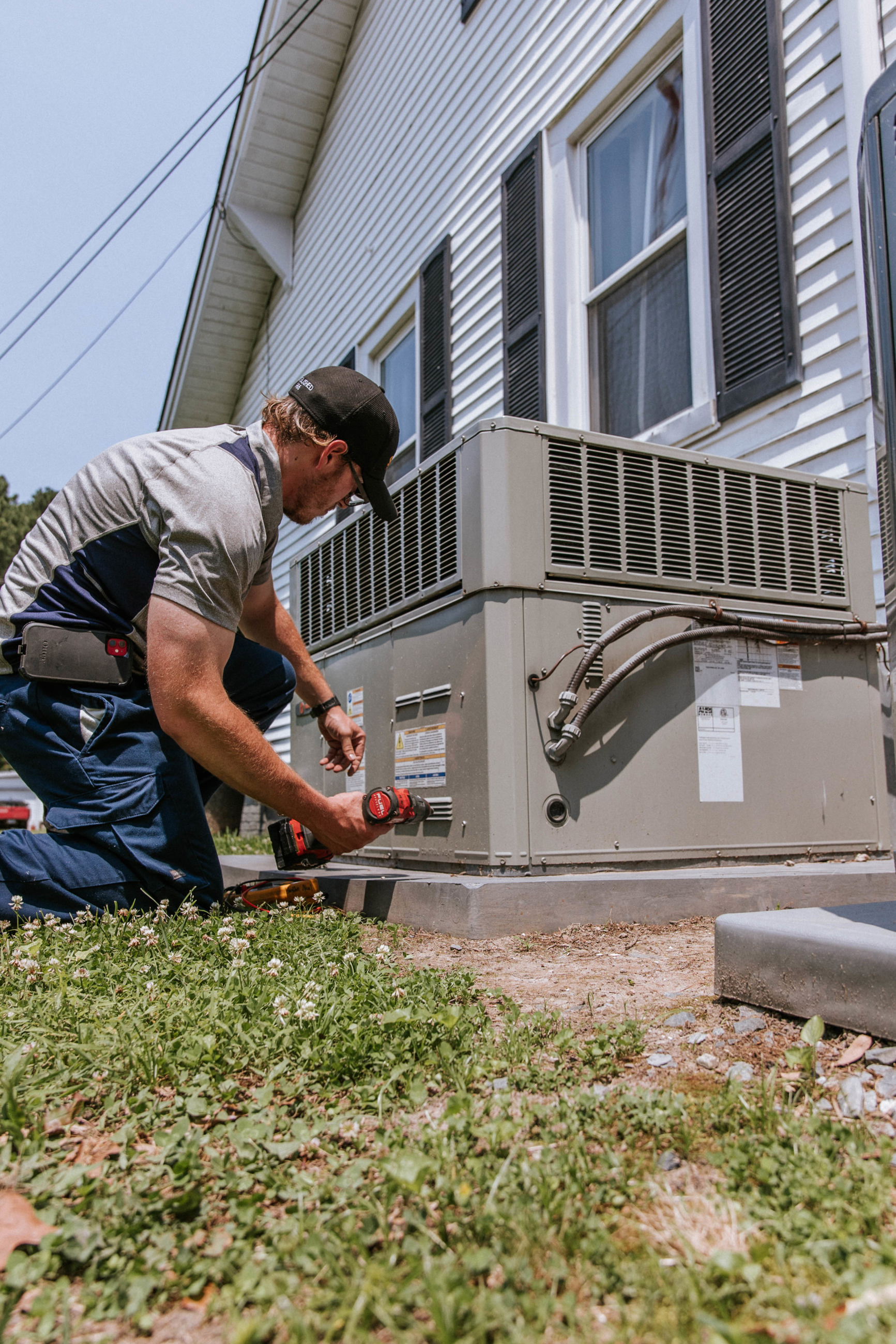 Tech working on unit