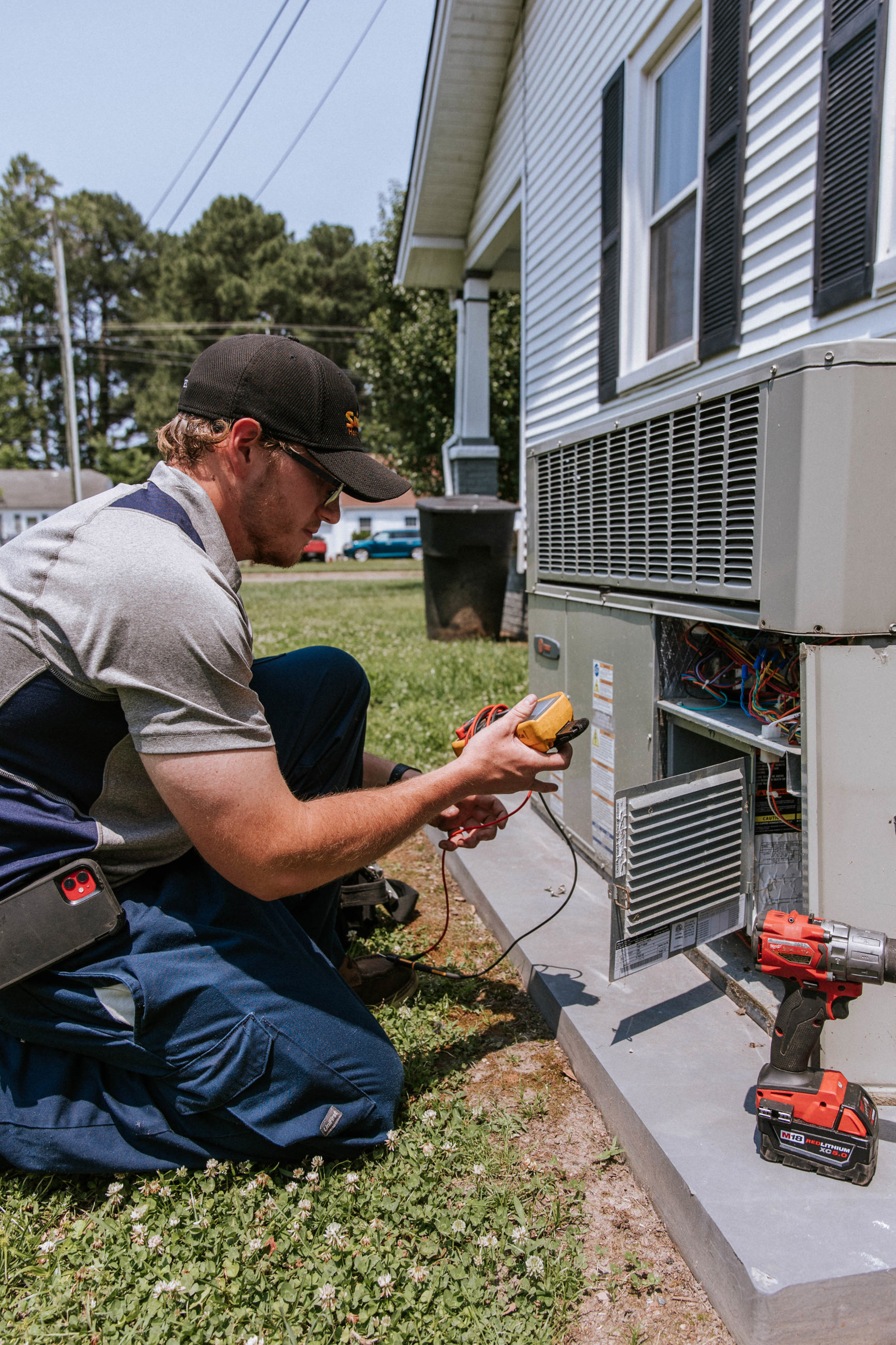 Tech working on unit